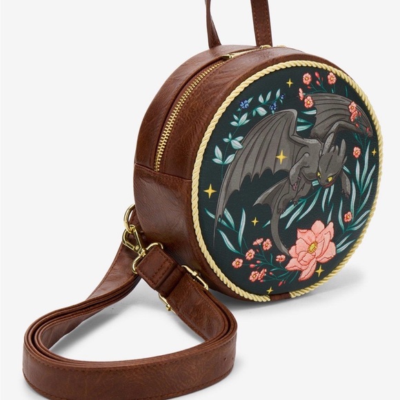 New Loungefly DreamWorks How To Train Your Dragon Toothless Floral Mini Backpack - Picture 2 of 6